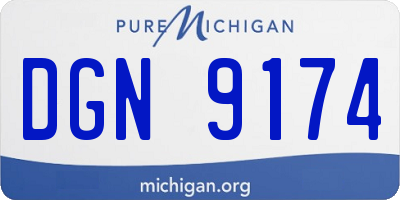 MI license plate DGN9174