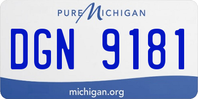 MI license plate DGN9181