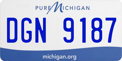 MI license plate DGN9187
