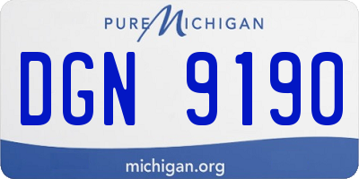 MI license plate DGN9190