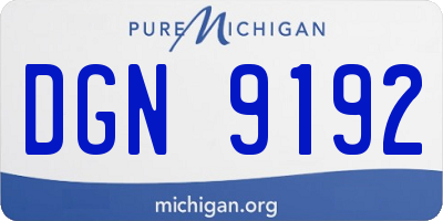 MI license plate DGN9192
