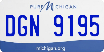 MI license plate DGN9195