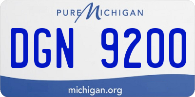 MI license plate DGN9200