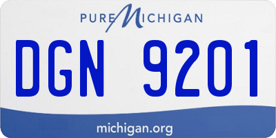 MI license plate DGN9201