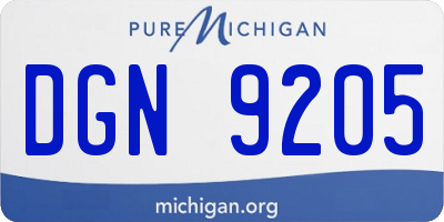 MI license plate DGN9205