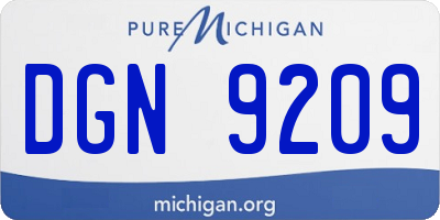 MI license plate DGN9209
