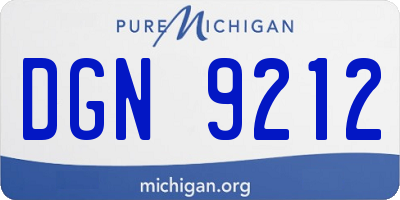 MI license plate DGN9212