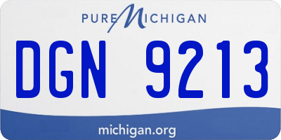 MI license plate DGN9213