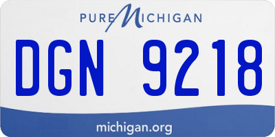 MI license plate DGN9218