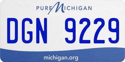MI license plate DGN9229