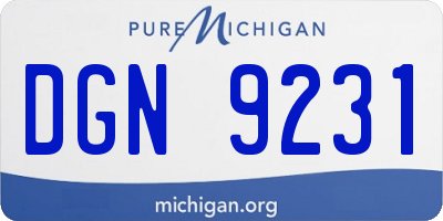 MI license plate DGN9231