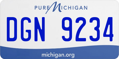 MI license plate DGN9234