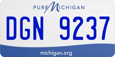 MI license plate DGN9237