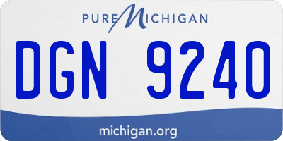 MI license plate DGN9240
