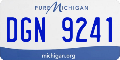 MI license plate DGN9241