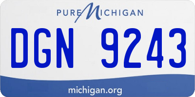 MI license plate DGN9243