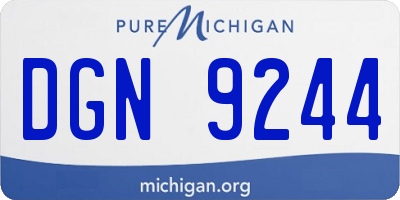 MI license plate DGN9244