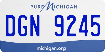MI license plate DGN9245