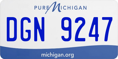 MI license plate DGN9247