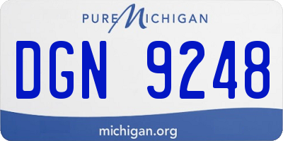 MI license plate DGN9248
