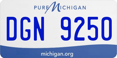 MI license plate DGN9250