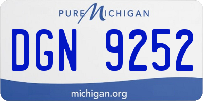 MI license plate DGN9252