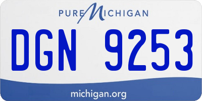 MI license plate DGN9253