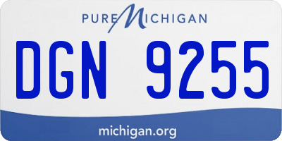 MI license plate DGN9255
