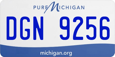 MI license plate DGN9256