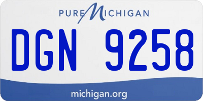 MI license plate DGN9258