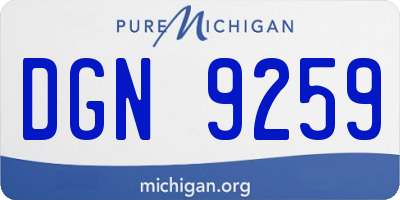 MI license plate DGN9259