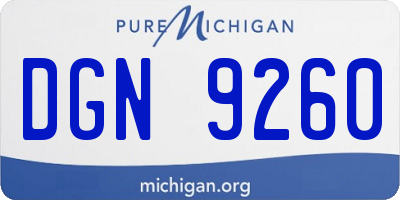 MI license plate DGN9260