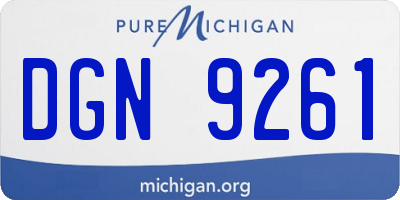 MI license plate DGN9261