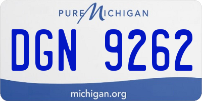 MI license plate DGN9262