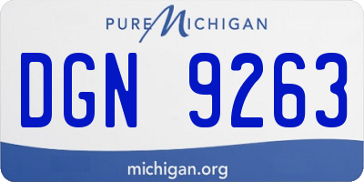 MI license plate DGN9263