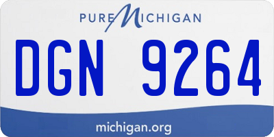 MI license plate DGN9264