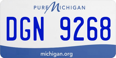 MI license plate DGN9268