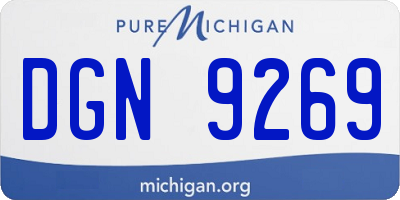 MI license plate DGN9269