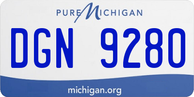 MI license plate DGN9280