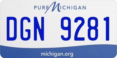 MI license plate DGN9281