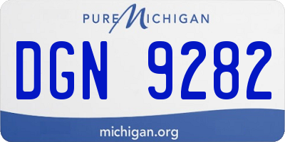 MI license plate DGN9282
