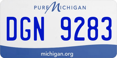 MI license plate DGN9283