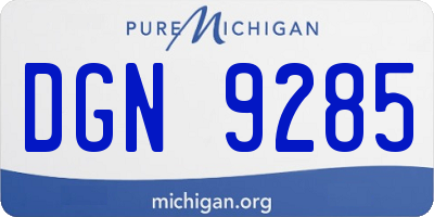 MI license plate DGN9285