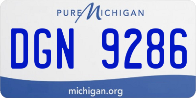 MI license plate DGN9286