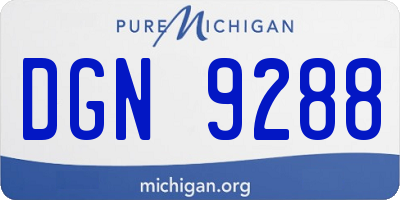 MI license plate DGN9288