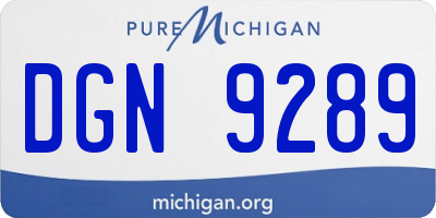 MI license plate DGN9289