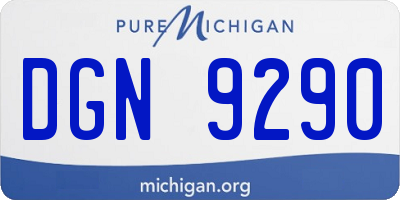 MI license plate DGN9290