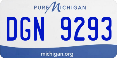 MI license plate DGN9293