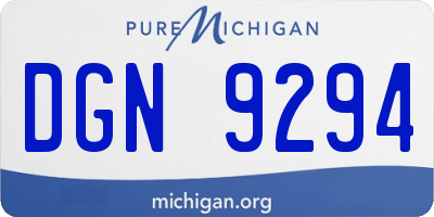 MI license plate DGN9294