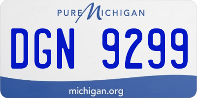 MI license plate DGN9299